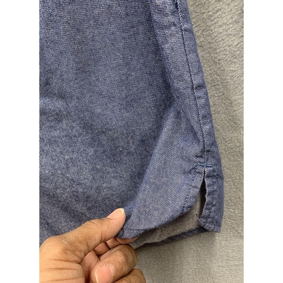 Enyce Button Down Casual Shirt Men XL Blue Plaid Accent Flap Pockets 100% Cotton - Picture 14 of 16